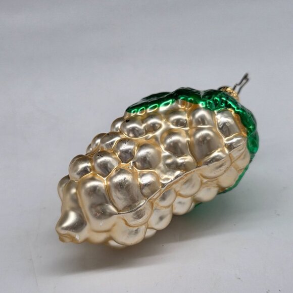 Inge Glas Grapes German Glass Christmas Ornament Gold 3" - Picture 3 of 4